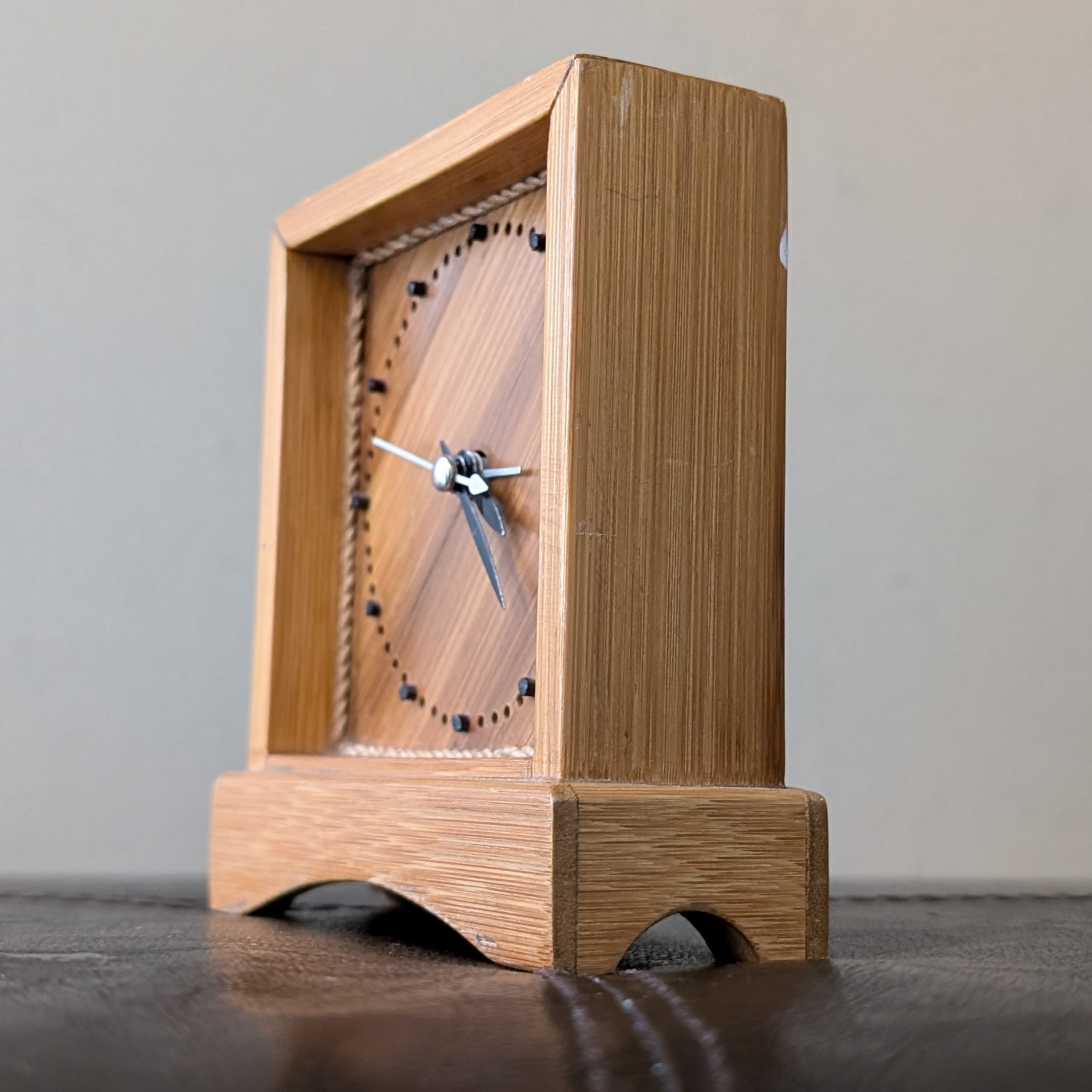 3/4 View of Wooden Clock