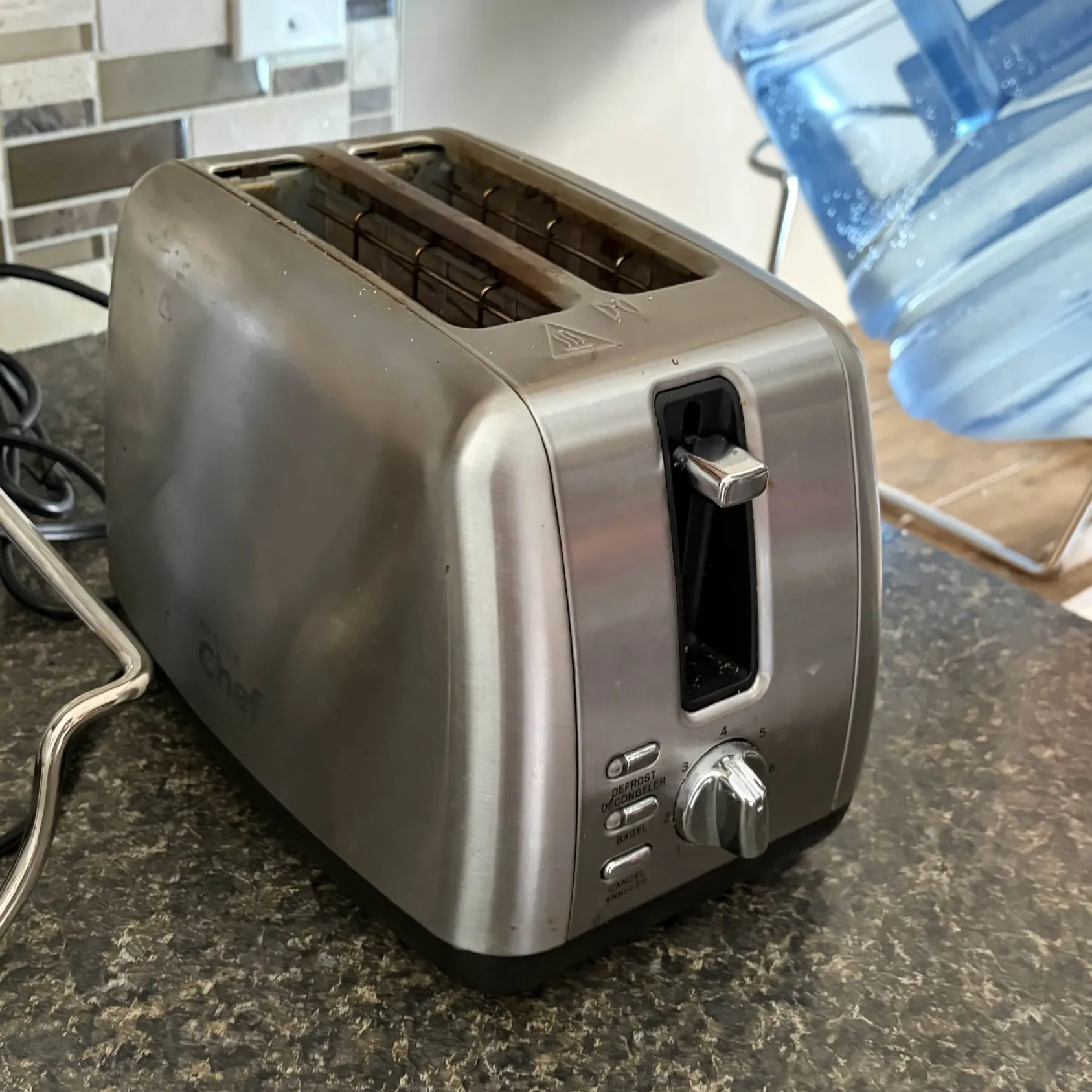 Clicking of a toaster.