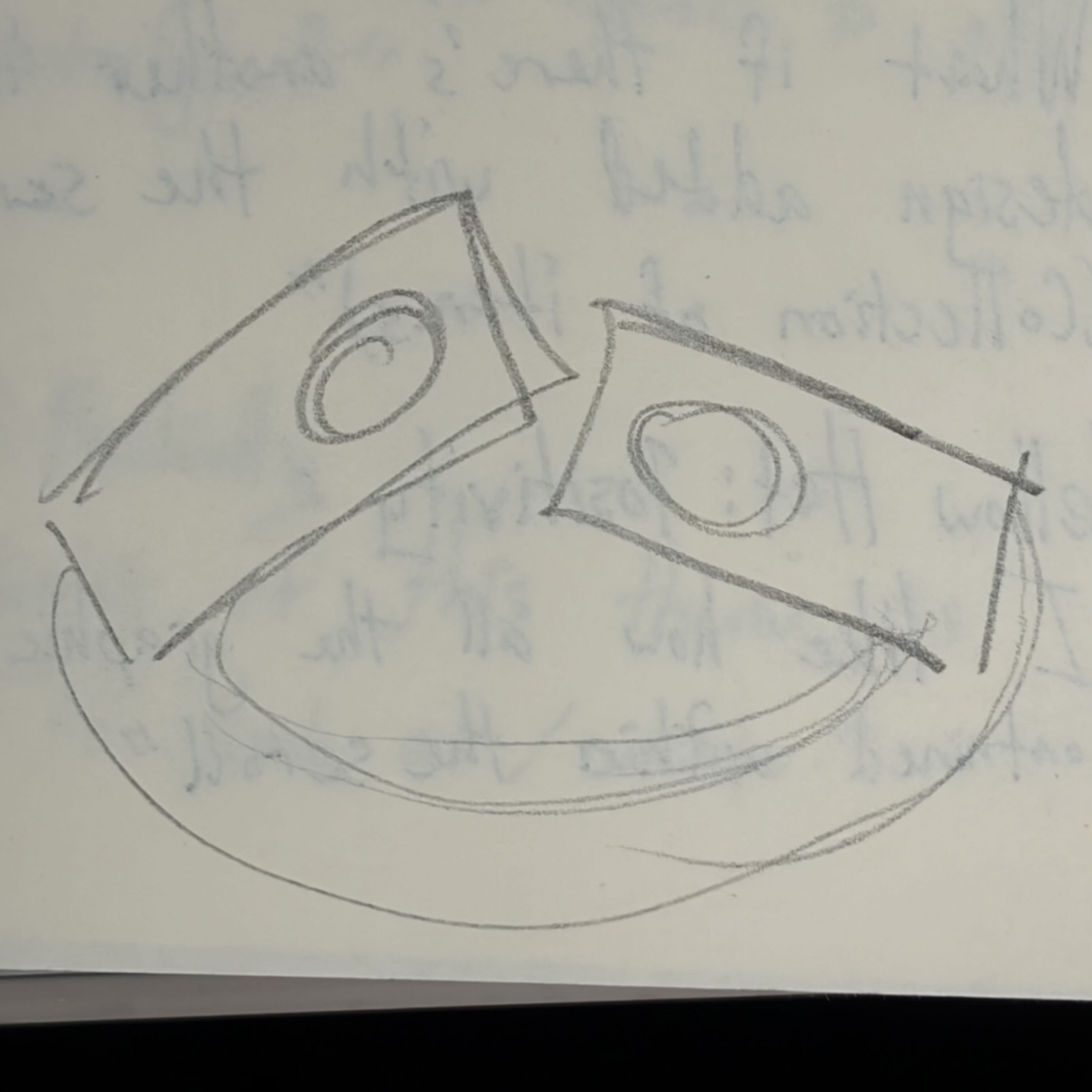 A sketch of a snap buckle. I ideated on how to make this the connection to different wearables,
                such as my following items: Bracelets, collars, belts, and glasses. The idea would be applied in
                the similar way to the snap buckle demo in class.