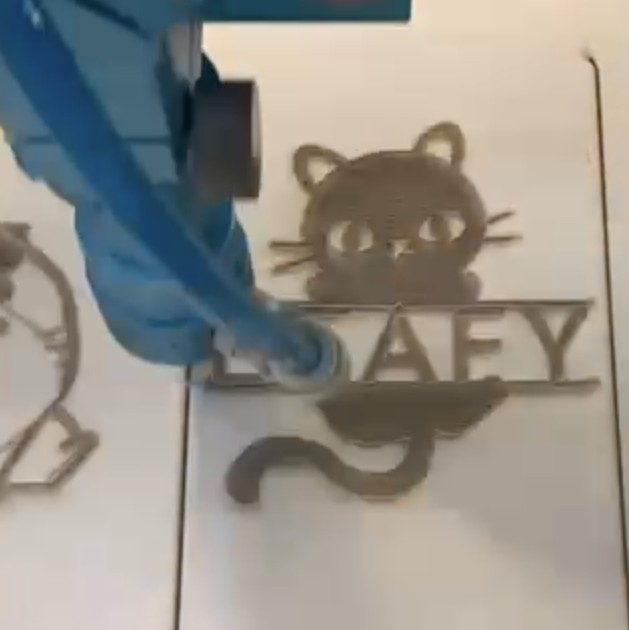 The laser cutting process.