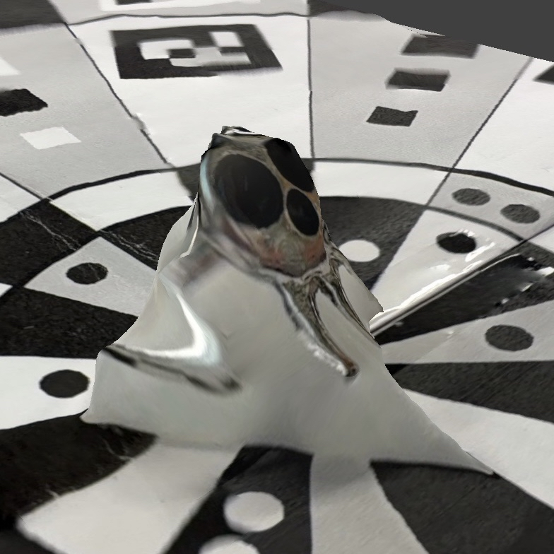 A failed scan of my skull ring even when propped up. The back part was merged with the support.